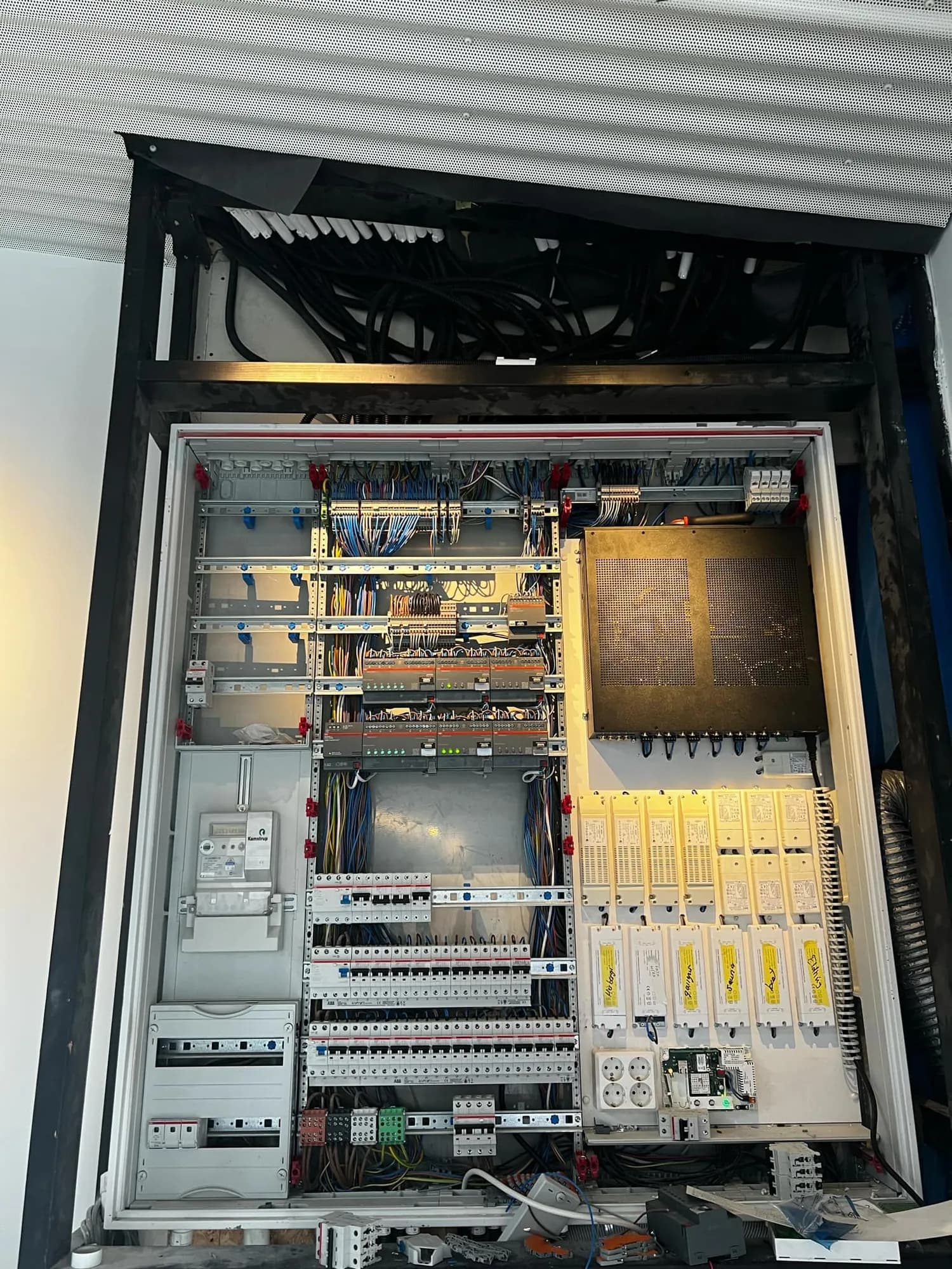 Large distribution board in a plant room